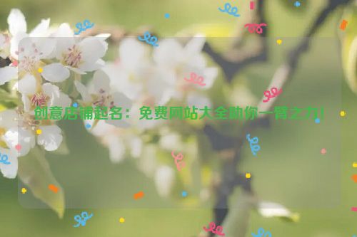创意店铺起名：免费网站大全助你一臂之力！