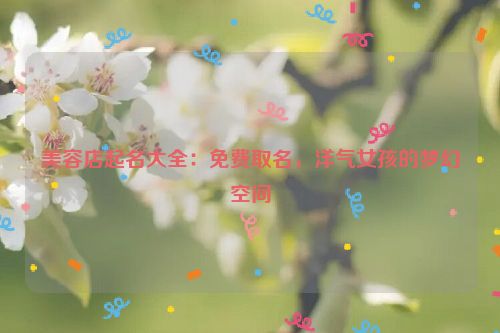 美容店起名大全：免费取名，洋气女孩的梦幻空间
