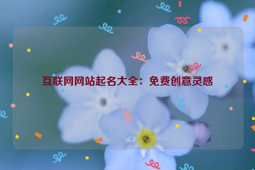 互联网网站起名大全：免费创意灵感