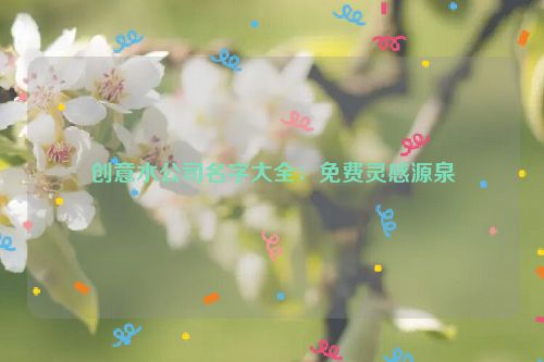 创意水公司名字大全：免费灵感源泉