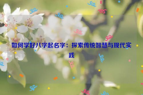 如何学好八字起名字：探索传统智慧与现代实践