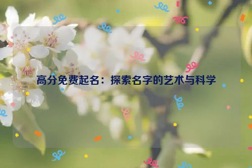 高分免费起名：探索名字的艺术与科学