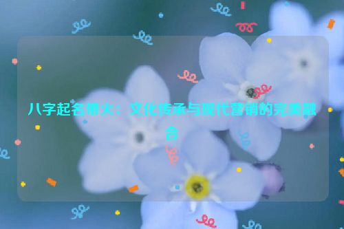八字起名带火：文化传承与现代营销的完美融合
