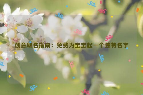创意取名指南：免费为宝宝起一个独特名字