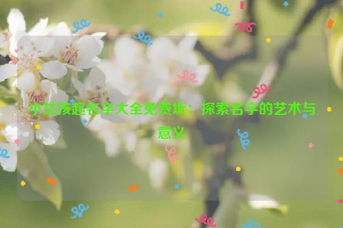 小女孩起名字大全免费圻：探索名字的艺术与意义