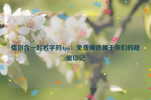 情侣合一起名字的App：免费缔造属于你们的甜蜜印记