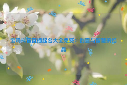 宝妈抖音直播起名大全免费：创意与智慧的结晶