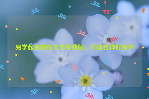 易学起名教程大全免费版：打造吉祥好名字