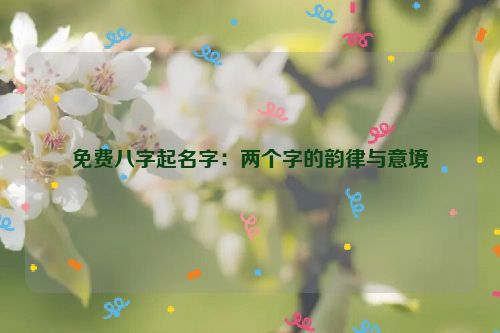 免费八字起名字：两个字的韵律与意境