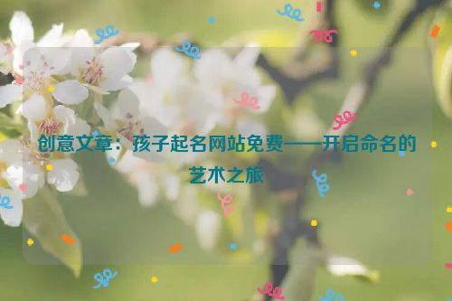 创意文章：孩子起名网站免费——开启命名的艺术之旅