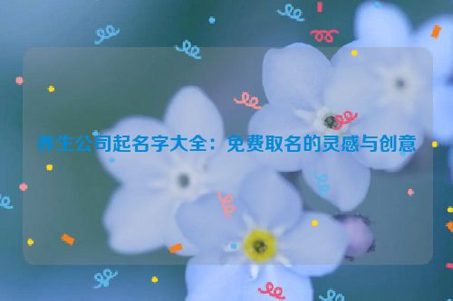养生公司起名字大全：免费取名的灵感与创意