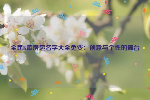 全民K歌房起名字大全免费：创意与个性的舞台